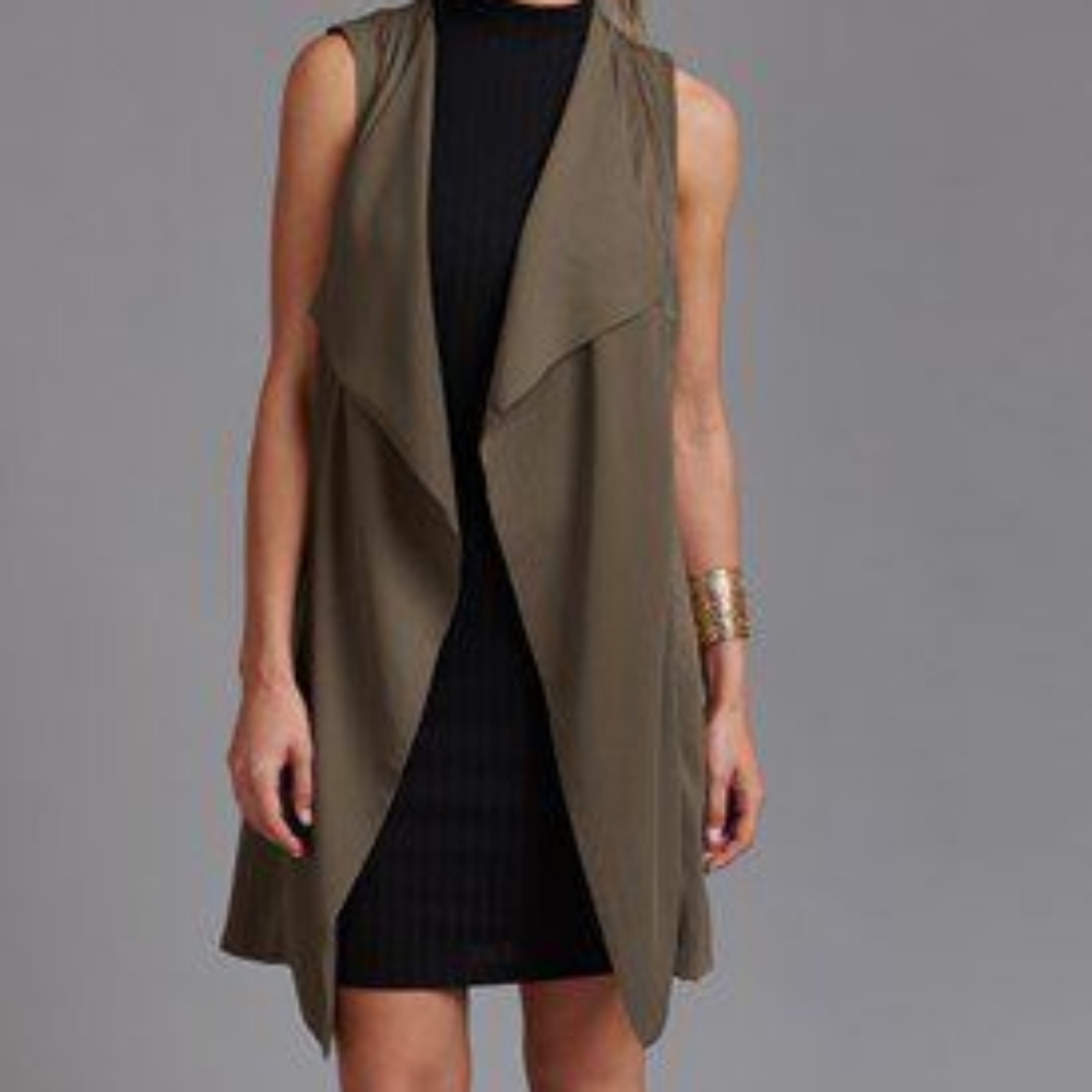 STREETWEAR SOCIETY Olive Belted Waterfall Vest